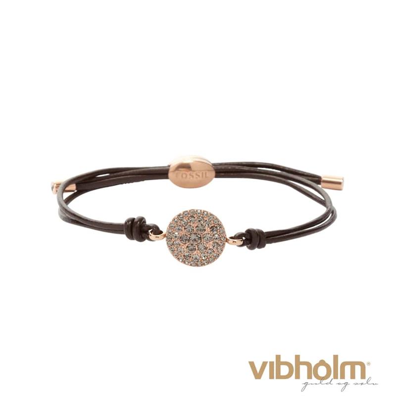 Fossil - Vintage Glitz Armbånd - brunt læder JF00118791